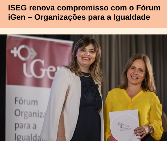 imagem ISEG renova compromisso com o Fórum iGen – Organizações para a Igualdade
